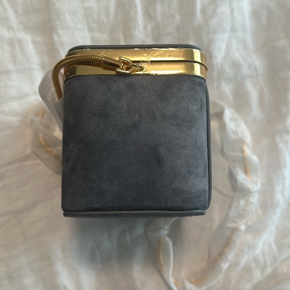 NWT Khaite Eloise Minaudière In Slate Suede - Picture 6 of 9